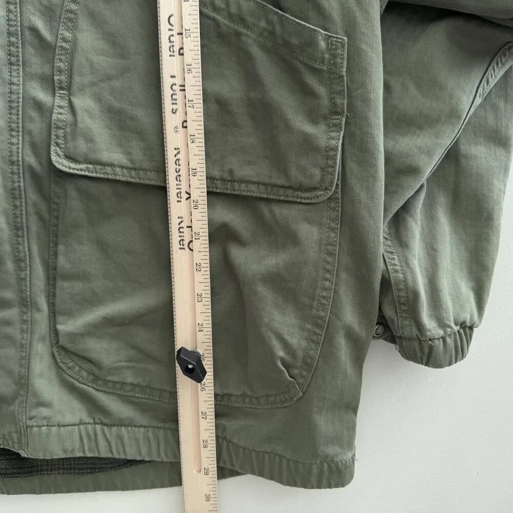 Levi's Premium‎ Jacket Mens XL Green Hooded Work Pocket Canvas Military Utility